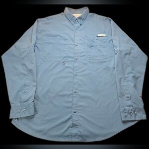 Columbia PFG Omni Sheild Blue Fishing Shirt Men’s XXL Vented UPF